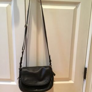 Fossil leather and suede crossbody bag